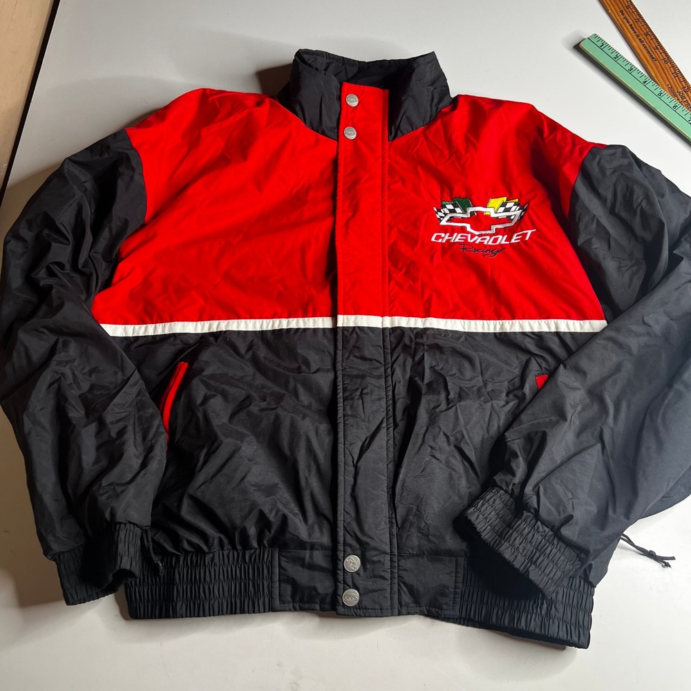 Racing Champions Chevrolet Racing Jacket Red Black NASCAR Embroidered Large